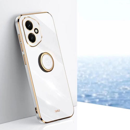 Funda de TPU con borde recto 6D galvanizado XINLI para Honor 400 Global (156,5 mm) (blanca)