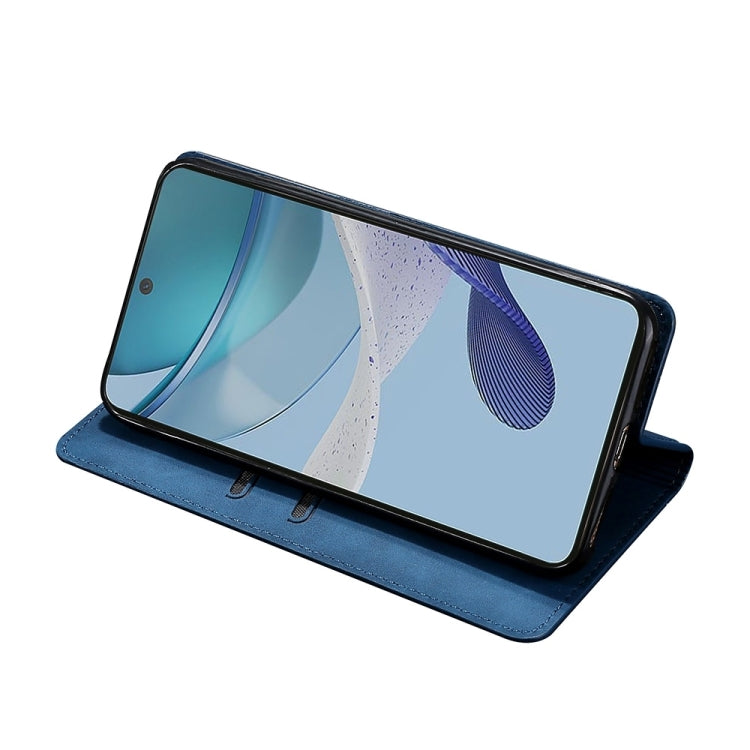 Funda Magnética de Cuero Skin Feel para Huawei Enjoy 60 Pro y Nova 11I (Azul)