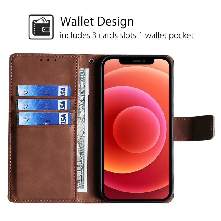 Funda de Piel para OnePlus Ace 3 Pro 5G con Cierre Magnético y Diseño Cocodrilo (Marrón)