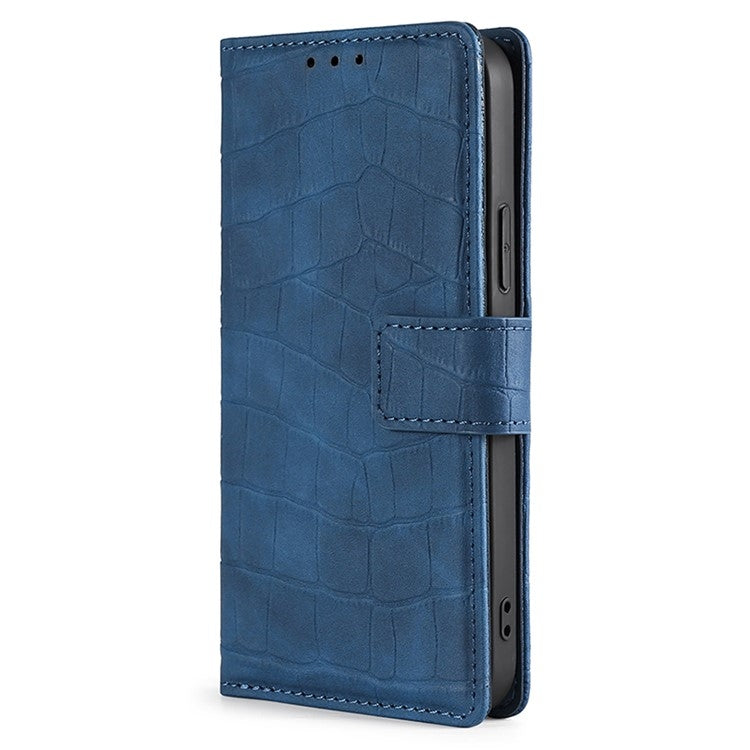 Funda de Piel para OnePlus Ace 3 Pro 5G con Cierre Magnético y Diseño de Cocodrilo (Azul)