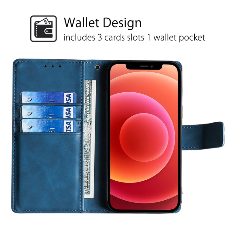 Funda de Piel para OnePlus Ace 3 Pro 5G con Cierre Magnético y Diseño de Cocodrilo (Azul)