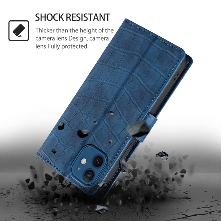Funda de Piel para OnePlus Ace 3 Pro 5G con Cierre Magnético y Diseño de Cocodrilo (Azul)