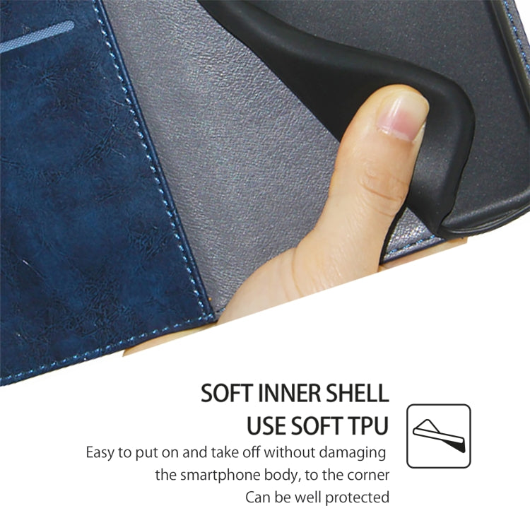 Funda de Cuero para OnePlus Ace 3 Pro 5G con Costuras Geométricas (Azul)