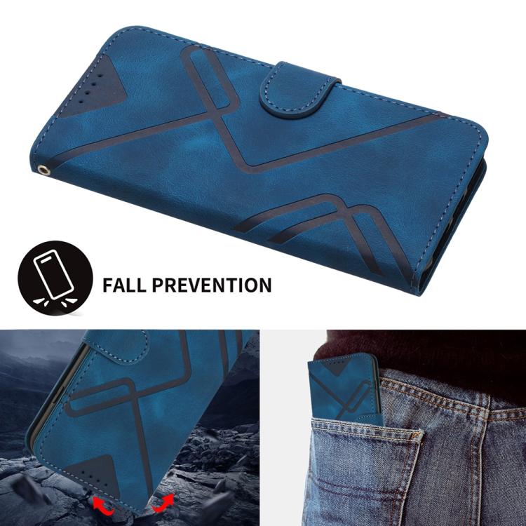 Funda de Cuero con Textura de Piel para Oppo A5 Pro 5G (Azul Real)