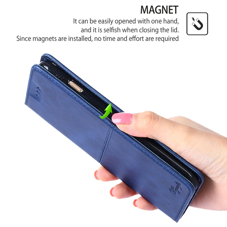 Funda de Cuero Textura de Vaca con Cierre Magnético para OnePlus Nord Ce 4 Lite 5G (Azul)