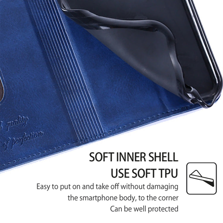 Funda de Cuero Textura de Vaca con Cierre Magnético para OnePlus Nord Ce 4 Lite 5G (Azul)