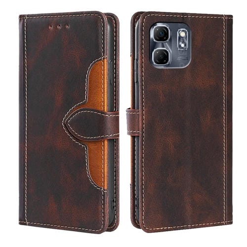 Funda de Cuero con Hebilla Magnética para Infinix Hot 50I 4G (Marrón)