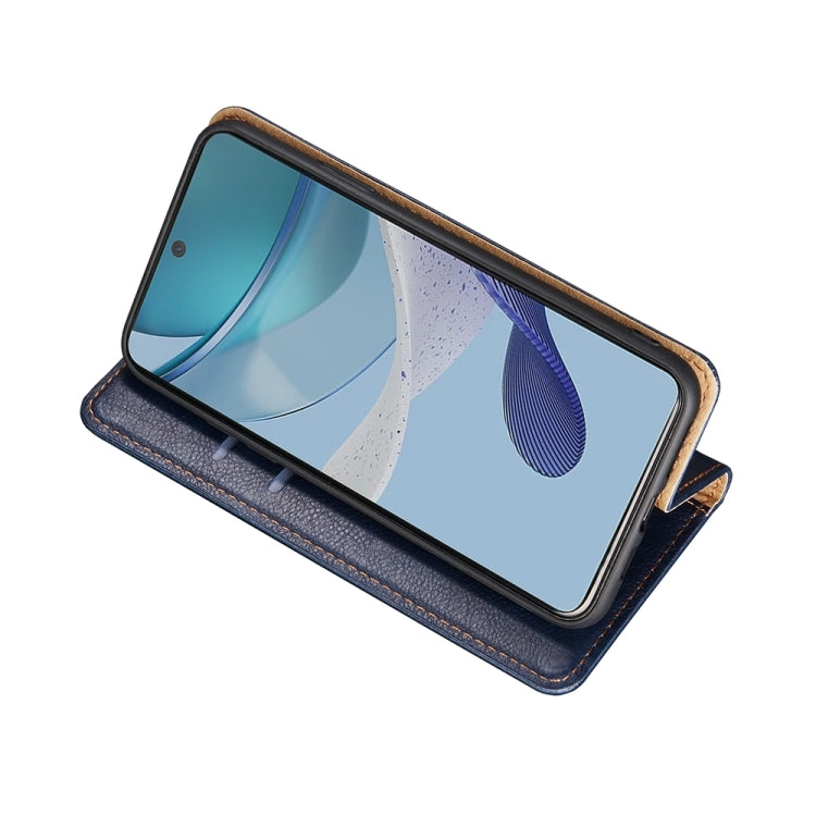 Estuche para Huawei Enjoy 60 Pro / Nova 11I de Cuero Magnético con Aceite Brillante (Azul)
