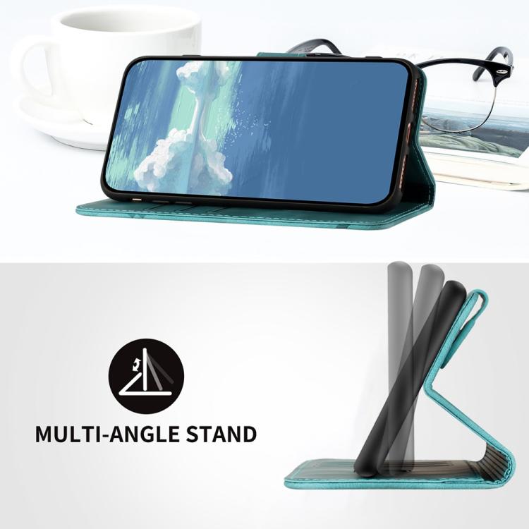 Funda de Cuero para Huawei Nova 12 Pro y Nova 12 Ultra con Diseño de Líneas y Tacto Suave (Azul Claro)