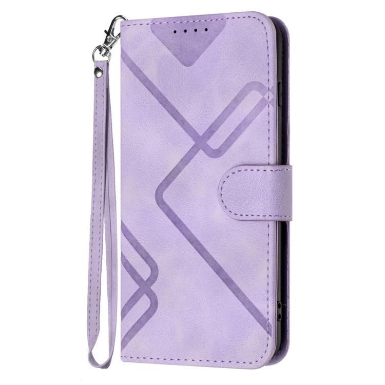 Funda Piel Sintética Huawei Enjoy 20 Se 4G Diseño Líneas Tacto Suave (Morado Claro)