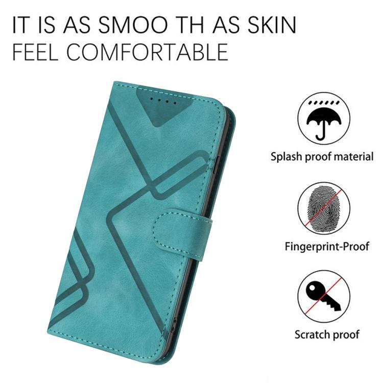 Funda de Cuero para Huawei Enjoy 50 Pro y Nova Y90 con Diseño de Líneas y Tacto Suave (Azul Claro)