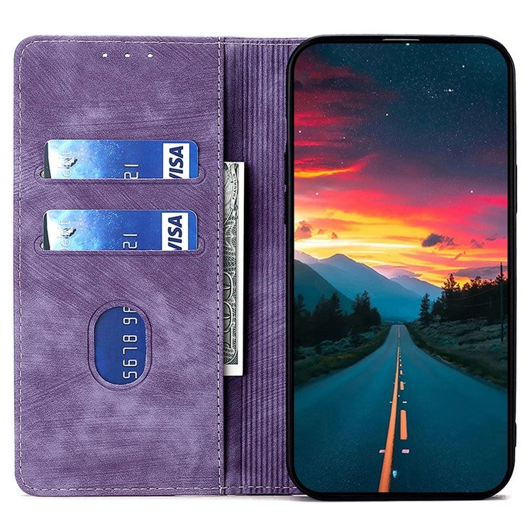 Funda de Cuero Magnética Antirrobo Rfid para OnePlus Nord Ce 4 Lite 5G (Morado)