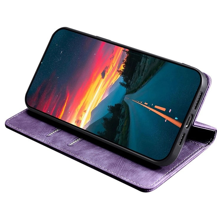 Funda de Cuero Magnética Antirrobo Rfid para OnePlus Nord Ce 4 Lite 5G (Morado)
