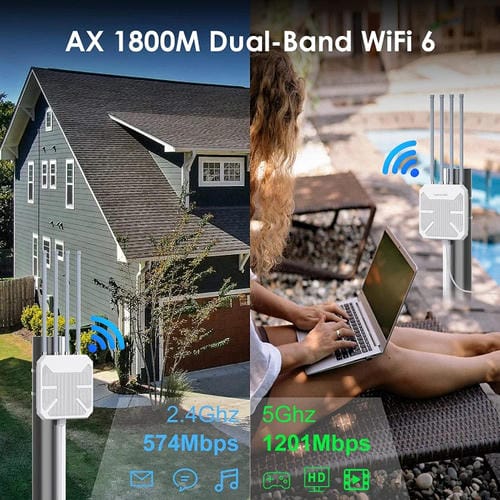 Extensor WIFI Exterior Wavlink Wn573Hx1 WIFI 6 Ax1800 Doble Banda Largo Alcance (Enchufe Reino Unido)