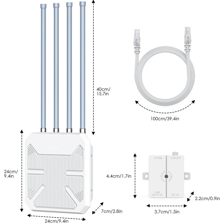 Extensor WIFI Exterior Wavlink Wn573Hx1 WIFI 6 Ax1800 Doble Banda Largo Alcance (Enchufe Reino Unido)