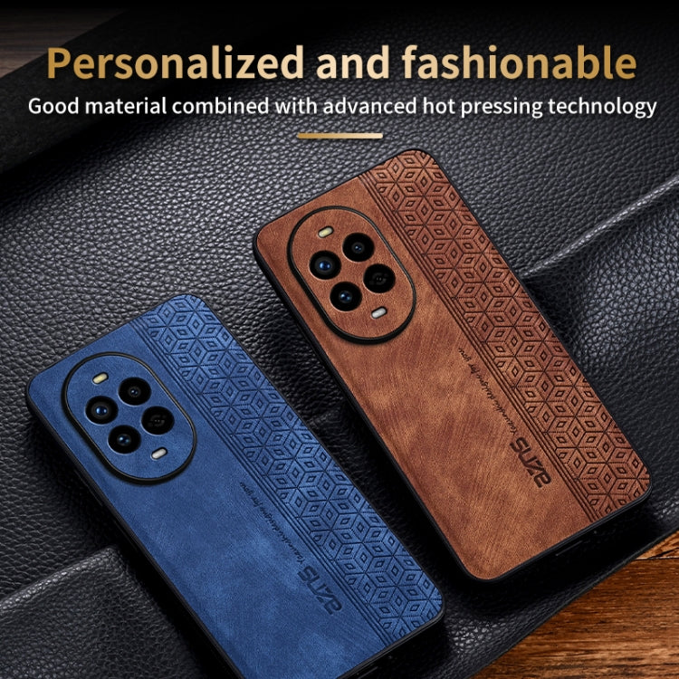 Funda para Teléfono Azns con Textura de Piel en Relieve 3D para Huawei Nova 13 Pro (Marrón)