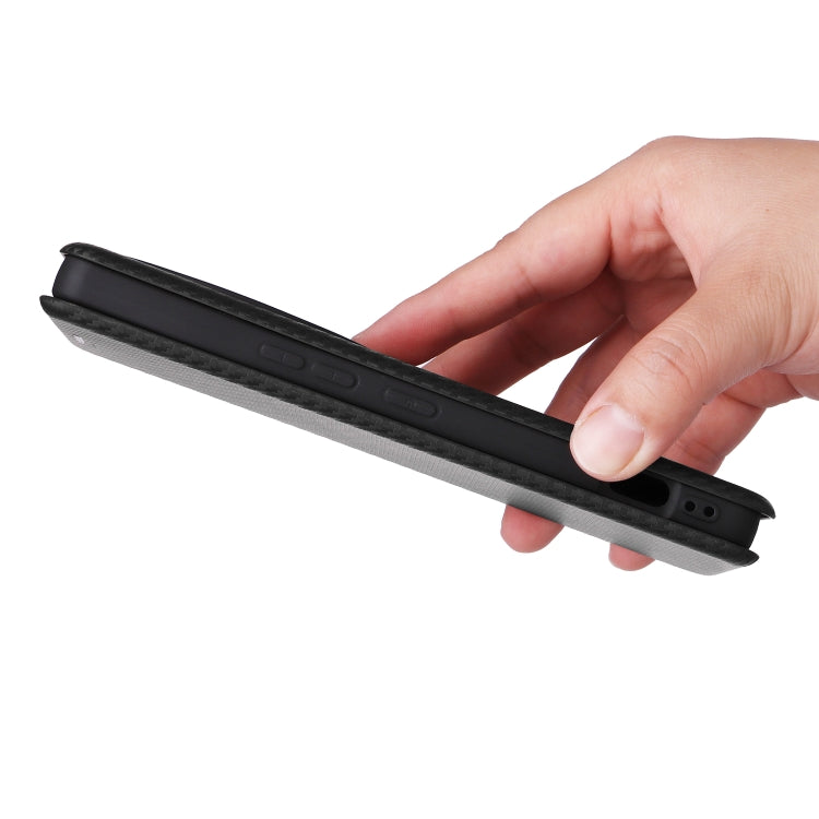 Funda de Cuero con Tapa y Fibra de Carbono para Sharp Aquos R9 Pro (Negra)
