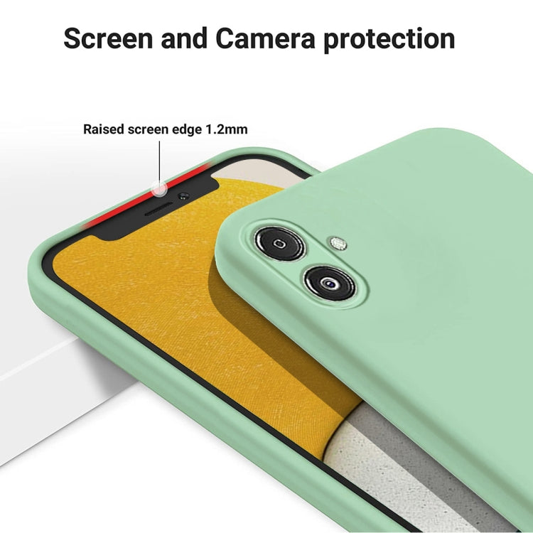 Para Samsung Galaxy F14 5G Pure Color Liquid Silicone Funda para teléfono a prueba de golpes (Verde)
