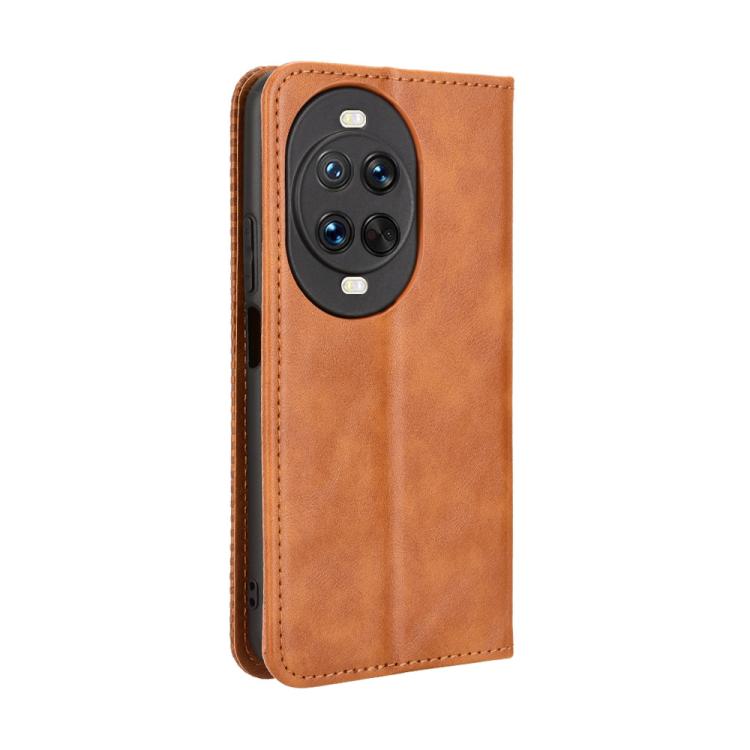 Funda de cuero con textura retro y hebilla magnética para Huawei Nova 14 5G (marrón)