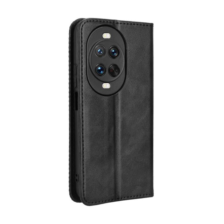 Funda de cuero con textura retro y hebilla magnética para Huawei Nova 14 Pro 5G (negro)