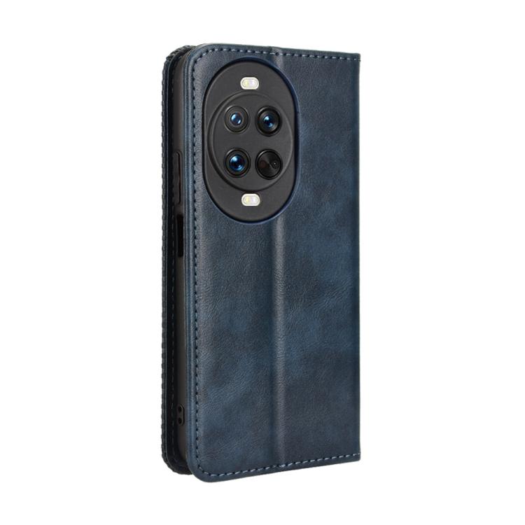 Funda de cuero con textura retro y hebilla magnética para Huawei Nova 14 Pro 5G (azul)