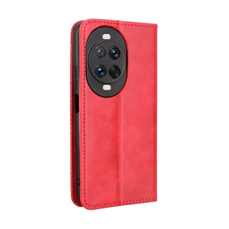 Funda de cuero con textura retro y hebilla magnética para Huawei Nova 14 Ultra 5G (roja)