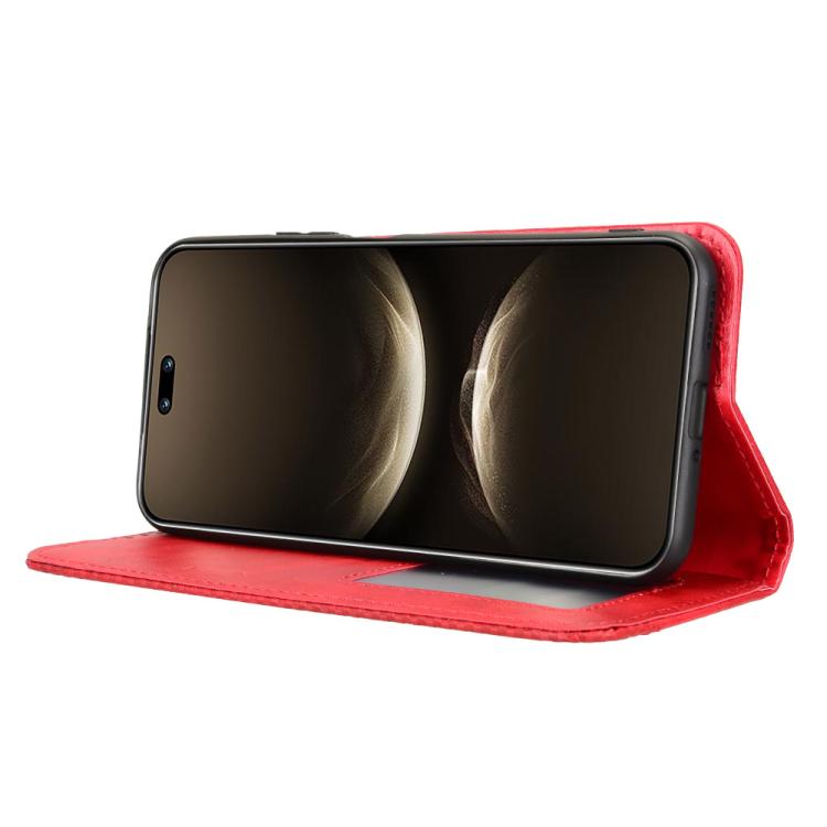 Funda de cuero con textura retro y hebilla magnética para Huawei Nova 14 Ultra 5G (roja)