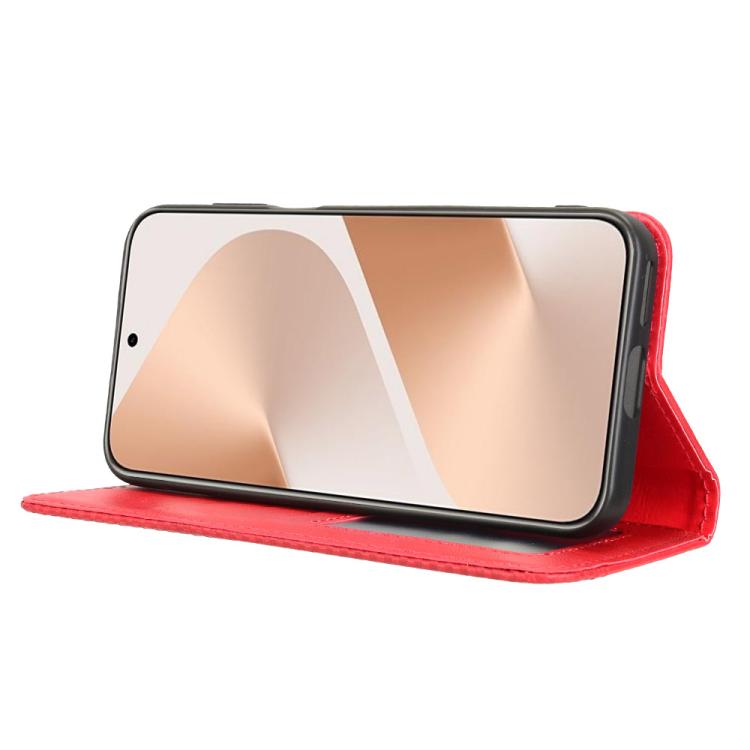 Funda de cuero con textura retro y hebilla magnética para Huawei Pura 80 5G (roja)