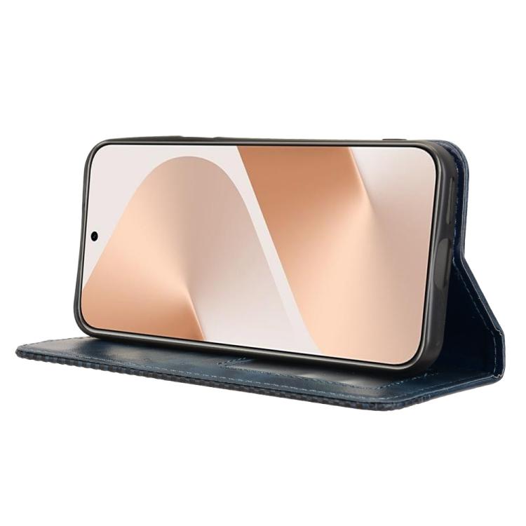 Funda de cuero con textura retro y hebilla magnética para Huawei Pura 80 5G (azul)
