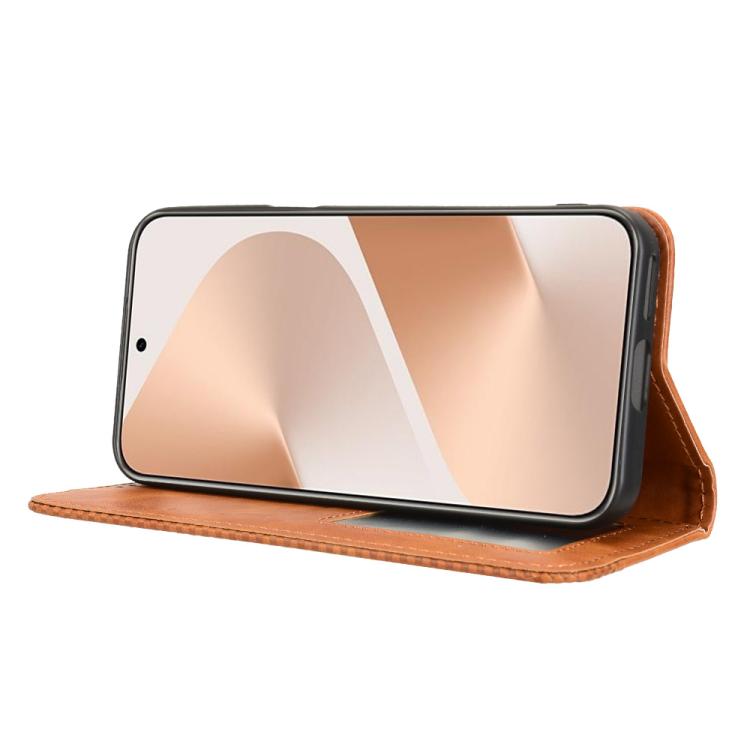 Funda de cuero con textura retro y hebilla magnética para Huawei Pura 80 5G (marrón)