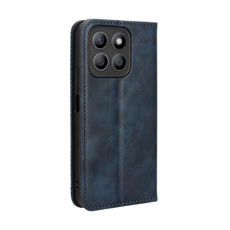 Funda de Cuero Honor X8C 4G con Textura Retro y Hebilla Magnética (Azul)