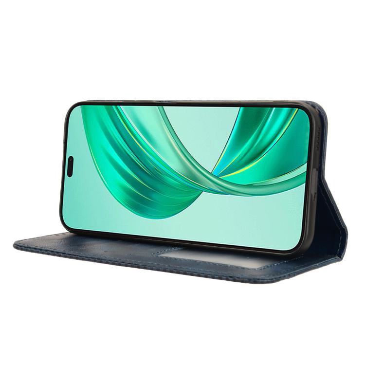 Funda de Cuero Honor X8C 4G con Textura Retro y Hebilla Magnética (Azul)