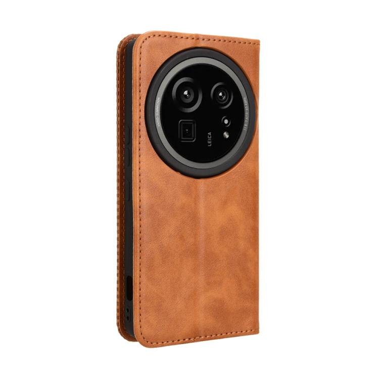 Funda de Cuero textura Retro con Hebilla Magnética para Sharp Aquos R9 Pro (Marrón)