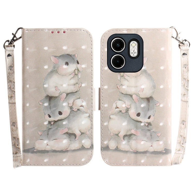 Funda de Cuero con Tapa Horizontal 3D para Infinix Hot 50I Smart 9 (Ardillas)