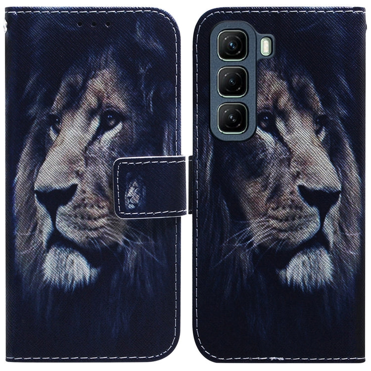 Funda de Cuero con Tapa y Dibujo a Color para Infinix Hot 50 5G (León)