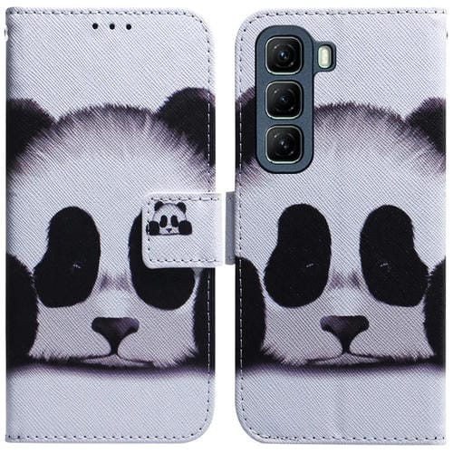 Funda de Cuero con Tapa y Dibujo a Color para Infinix Hot 50 5G (Panda)