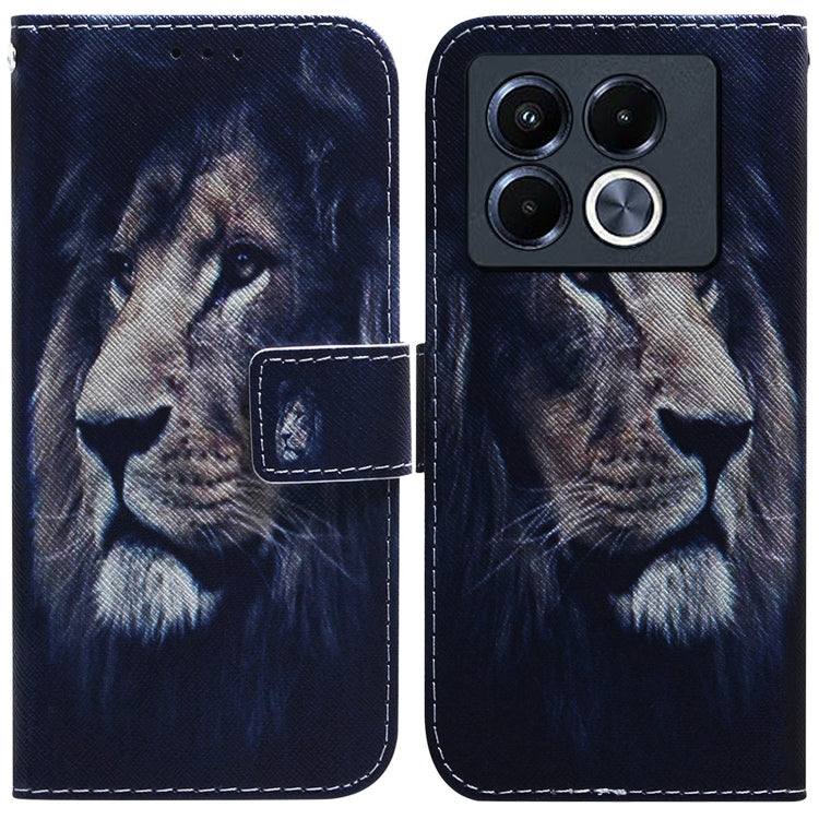 Funda de Cuero con Tapa y Dibujo a Color para Infinix Note 40 5G (León)