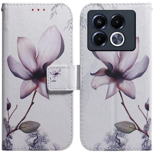 Funda de Cuero con Tapa y Dibujo a Color para Infinix Note 40 5G (Magnolia)