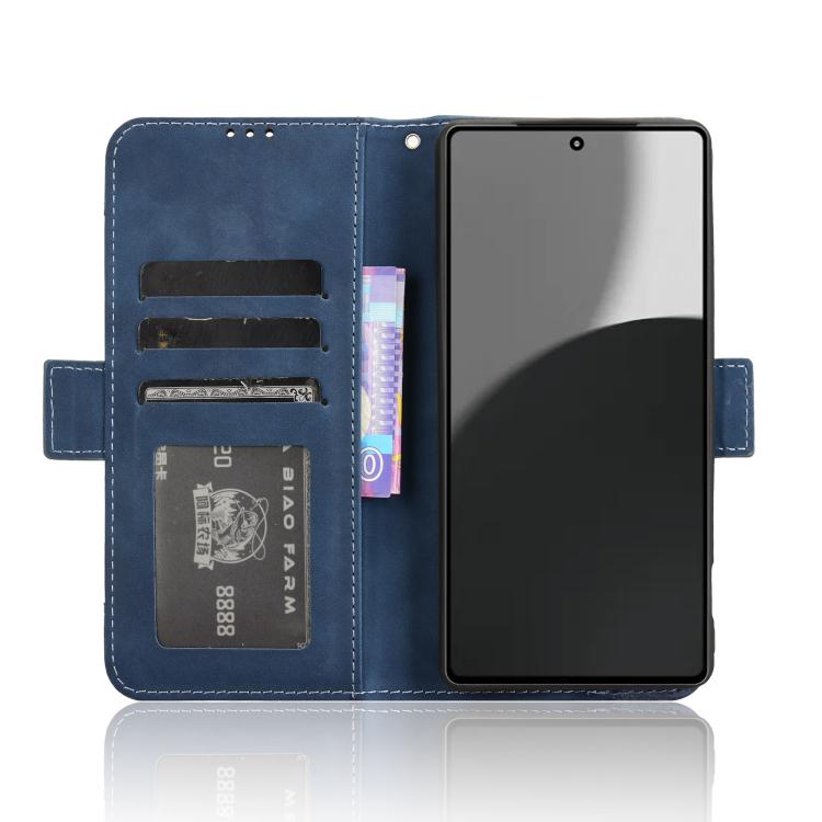 Funda Piel Sintética Sharp Aquos R9 Pro Ranuras Tarjetas (Azul)