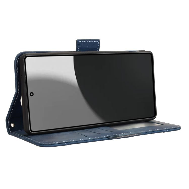 Funda Piel Sintética Sharp Aquos R9 Pro Ranuras Tarjetas (Azul)