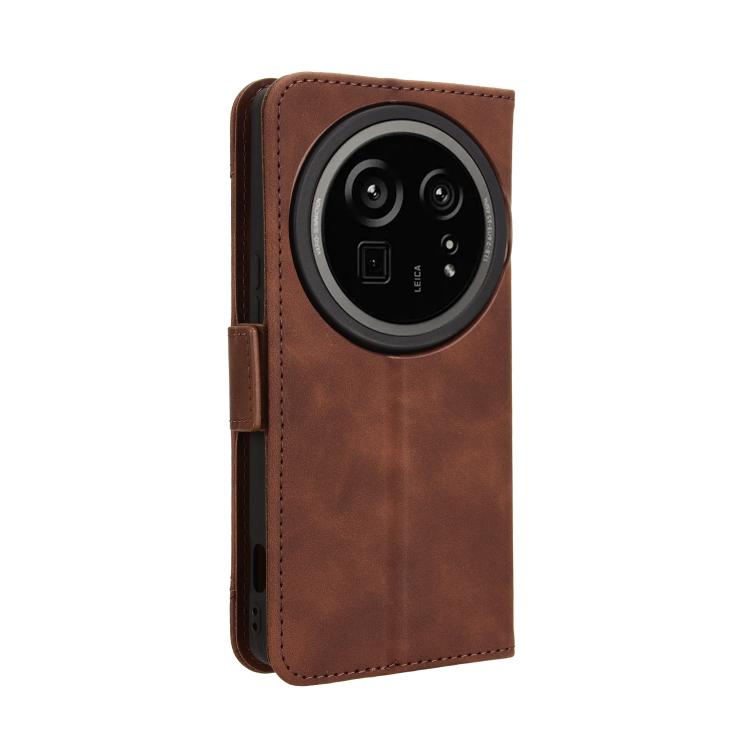 Funda de Piel Becerro para Sharp Aquos R9 Pro con Ranuras para Tarjetas (Marrón)