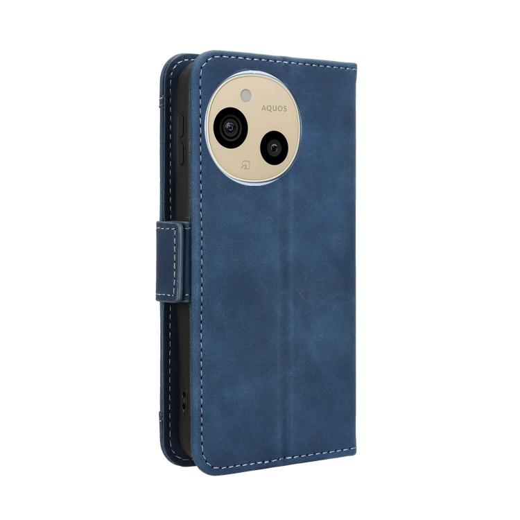 Funda de Piel Sintética con Ranuras para Tarjetas para Sharp Aquos Sense9 (Azul)