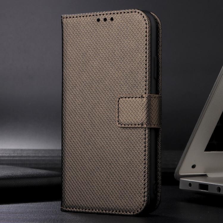 Funda Cuero Textura Diamante para Tecno Pova 6 Neo 5G Spark 30 5G (Marrón)