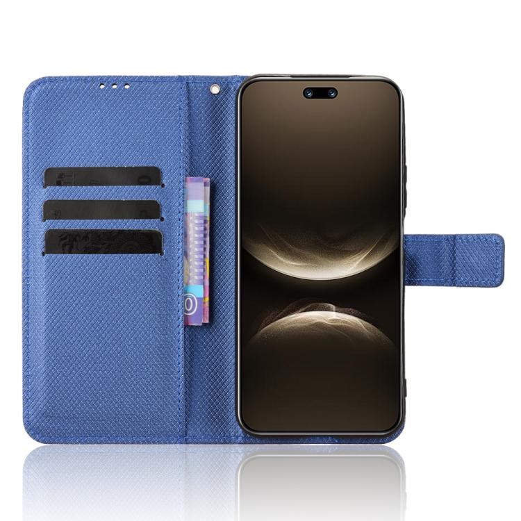 Funda de cuero con textura de diamante para Huawei Nova 14 Ultra 5G (azul)