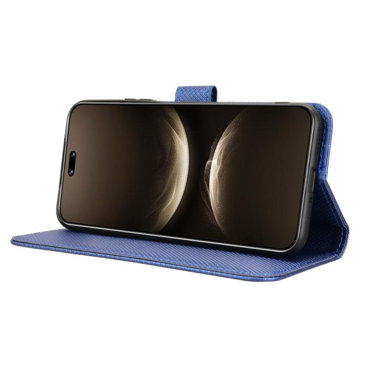 Funda de cuero con textura de diamante para Huawei Nova 14 Ultra 5G (azul)