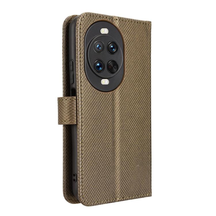 Funda de cuero con textura de diamante para Huawei Nova 14 Ultra 5G (marrón)