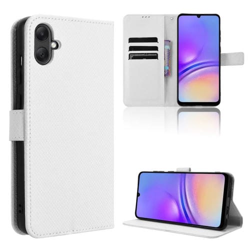 Funda para Samsung Galaxy A05 4G Cuero Textura de Diamante (Blanco)