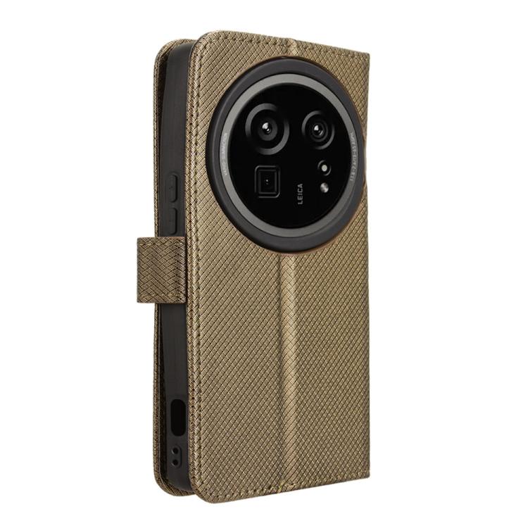 Funda de Cuero para Sharp Aquos R9 Pro con Textura de Diamante (Marrón)