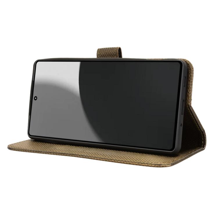Funda de Cuero para Sharp Aquos R9 Pro con Textura de Diamante (Marrón)