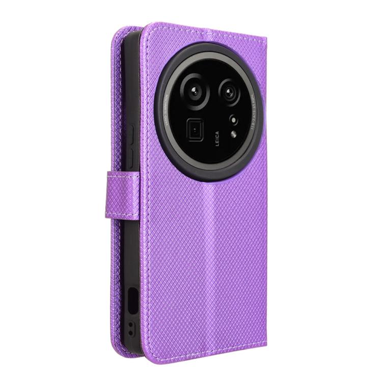 Funda de Cuero para Sharp Aquos R9 Pro con Textura de Diamante (Morado)